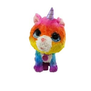 FurReal Walkalots Big Wags Unicorn Cat Rainbow Tie-Dye Plush Kitty Pet Toy Leash